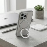 iPhone 16 Pro Max Beyaz Standlı Magsafe Premium Fonksiyonel Telefon Kılıfı