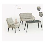 Capri Swing Pisa İkili Rattan Bahçe Balkon Oturma Grubu Beyaz 752