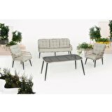 Capri Swing Pisa Üçlü Rattan Bahçe Balkon Oturma Grubu | Beyaz | 801 