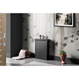 Gowoll 2 Raflı Metal Ayakkabılık | Siyah | Ayakkabı Rafı | Metal Ayakkabı Dolabı