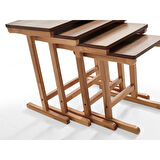 Walnut Dörtlü Zigon Sehpa |Ceviz | Kayın Sehpa