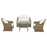 Radiance | Rehome Rattan Bahçe Oturma Grubu | 2+1+1+ Sehpa