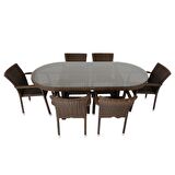 Sunsire 100x200  Rattan Bahçe Masa Takımı | Rehome