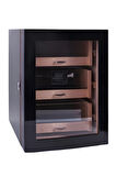 PremiumQuality Belgrano Siyah 3 Çekmeceli Sedir Humidor Puro Kutusu
