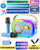JHY K5 2 Mikrofonlu Bluetooth  Bağlantılı Karaoke Hoparlör