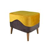 Arasta Ece 50x40 cm Puf Tabure Masif Ayak-Hardal Antrasit(Yang)