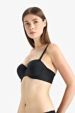 DeFacto Push Up Micro Dolgulu Push Up Straplez Sütyen-Fall in Love C1526AX25SPBK81