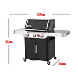Weber Genesis E-325S Gazlı Mangal Siyah