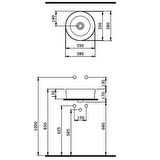 Bocchi Vessel Yuvarlak Çanak Lavabo 38 cm Mat Beton