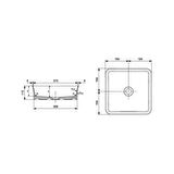 Bocchi Slim Line Kare Lavabo 38x38 cm Mat Siyah