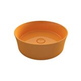 Bocchi Slim Line Yuvarlak lavabo 38 cm Parlak Mandalina Sarısı