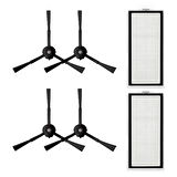 Roborock Q5 Pro , Q5 Pro Plus Uyumlu Siyah 6 Parça Yedek Set
