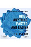 Çok Amaçlı Mikrofiber Mavi Temizlik Bezi 12ADET 30X30 cm - 220 Gsm