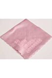 İNCİLİ OYALI SATEN BOHÇA PEMBE 90 X 90 CM