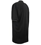 Büyük Beden Polo Yaka Tişört Cepli Pike Siyah