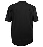 Büyük Beden Polo Yaka Tişört Cepli Pike Siyah