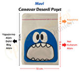 100 Adet Mavi Canavar Desenli Cake Pop & Kurabiye Poşeti-10x15 cm