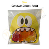 50 Adet Sarı Canavar Desenli Cake Pop & Kurabiye Poşeti-10x15 cm