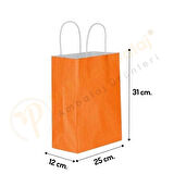 Turuncu Kraft Çanta Orta Boy 25x12x31 cm 25 Adet