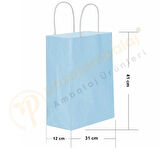 Mavi Kraft Çanta Büyük Boy 31x12x41 cm 25 Adet