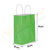 Yeşil Kraft Çanta Büyük Boy 31x12x41 cm 25 Adet