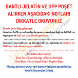 4x8+4 cm.(4x12) 500 Adet Şeffaf Bantlı Yapışkanlı OPP Poşet