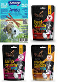 Kemik Şeklinde 3x80gr Yumuşacık Köpek Ödülü Lamb-Beef-Chicken Crunchy, Avida 12li Dog Salmon Sticks