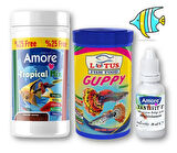 Lepistes-Melek-Plati-Moli Balık Yemi 125ml, Lotus Guppy Granül 100ml, Yavru 100ml, Vitamin