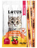 Tavuk Etli Kızılcıklı 7 adet 4lü Leziz Kedi Sticks Chicken Ödül Çubukları %85 Et ve Türevleri