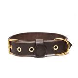 Tengri Handmade Deri Köpek Tasması Kahverengi M (36-45CM) Cl-Te-Br-M