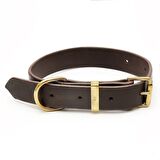 Mihos Handmade Deri Köpek Tasması Kahverengi L (46-55 CM) Cl-Mı-Br-L
