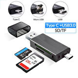 Exeo USB 3.0 Type-c Mikro USB SD TF OTG Hafıza Kart Okuyucu