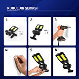 Exeo 200 COB Solar LED Hareket Sensörlü Kumandalı Su Geçirmez 3 Mod