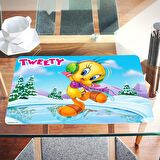 Gifi Tweety Kar 31,5x45 cm Dikdörtgen Çok Renkli Silinebilir Desenli Amerikan Servis Takımı Tek Kişilik