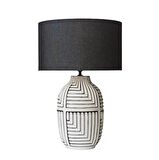 Aztek, Seramik Abajur, Masa Lambası, Table Lamp, h57 x çap Ø39cm,