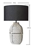Aztek, Seramik Abajur, Masa Lambası, Table Lamp, h57 x çap Ø39cm,