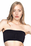Kadın Siyah Dikişsiz Pedli Straplez Korse Büstiyer 4022