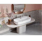 TURKUAZ Aqua Tezgahüstü Lavabo 75x40 cm (Duvara Sıfır Lavabo)