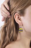 Soobepark Hamburger Figürlü Kadın Küpe