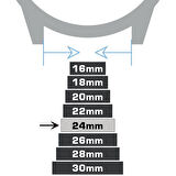Siyah Saat Kordonu Kayış 22mm
