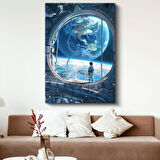 Uzay İstasyonu - Dünya Manzarası Anime Kanvas Tablo