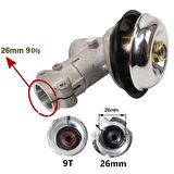 Motorlu Tırpan Redüktörü 26 mm 9 Diş