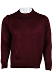 Erkek Kazak Klasik Normal Kesim Yünlü RAR00494 Bordo Bordo-XL