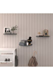 Doğal Modern Organizer Düzenleyici 3'lü Oval Dekoratif Kitaplık Banyo Mutfak Duvar Rafı Meşe