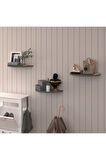 Doğal Modern Organizer Düzenleyici 3'lü Oval Dekoratif Kitaplık Banyo Mutfak Duvar Rafı Meşe