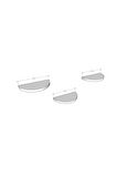 Doğal Modern Organizer Düzenleyici 3'lü Oval Dekoratif Kitaplık Banyo Mutfak Duvar Rafı Meşe