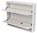 2X4 Düşer Kapaklı Beyaz Geniş Ayakkabılık 8 Çift Ayakkabı Dolabı 113