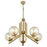 Mikel 5 Lü Eskitme Boyalı Bal Camlı Modern Retro Sarkıt Yatak Odası Salon Avize 