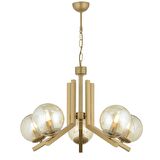 Mikel 5 Lü Eskitme Boyalı Bal Camlı Modern Retro Sarkıt Yatak Odası Salon Avize 