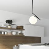 Sara Tekli Siyah Sarkıt Modern Sarkıt Mutfak Salon Sarkıt Avize 